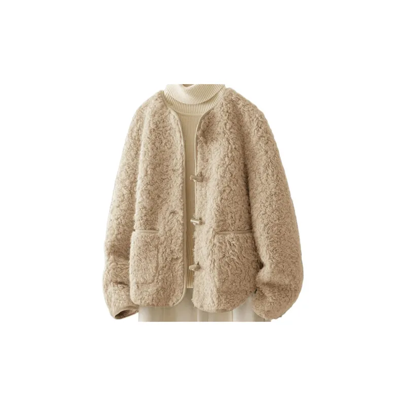 IHIMI Velvet feel Coat Women's Light Khaki-1