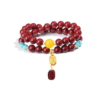 PUTUOSHANWENCHUANG Cinnabar Bracelets Women's