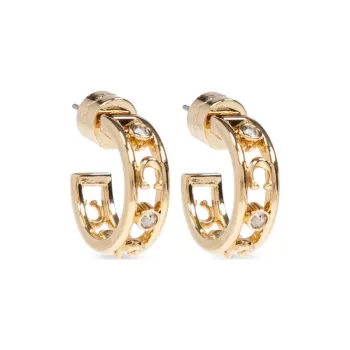 COACH Logo Detailed Embellished Earrings