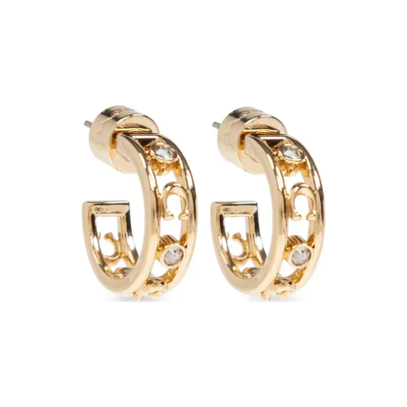 COACH Logo Detailed Embellished Earrings-0