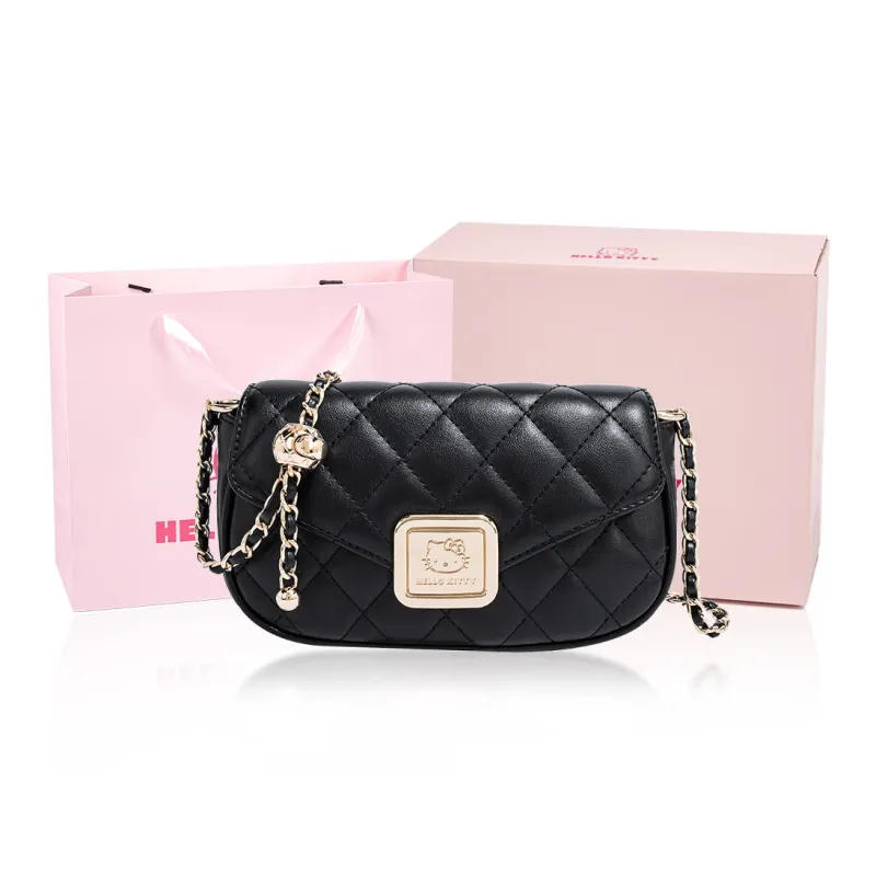 MESUCA Sanrio Hello Kitty Series Sheepskin Shoulder Bag Regular Women's White/Black-1