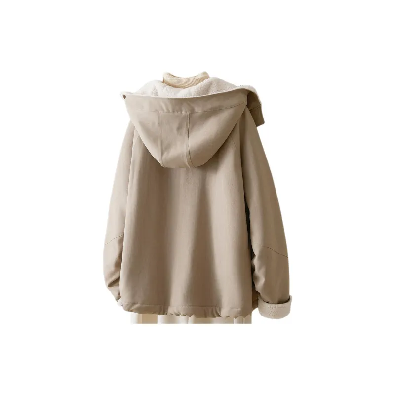 IHIMI Velvet feel Coat Women's Khaki-2