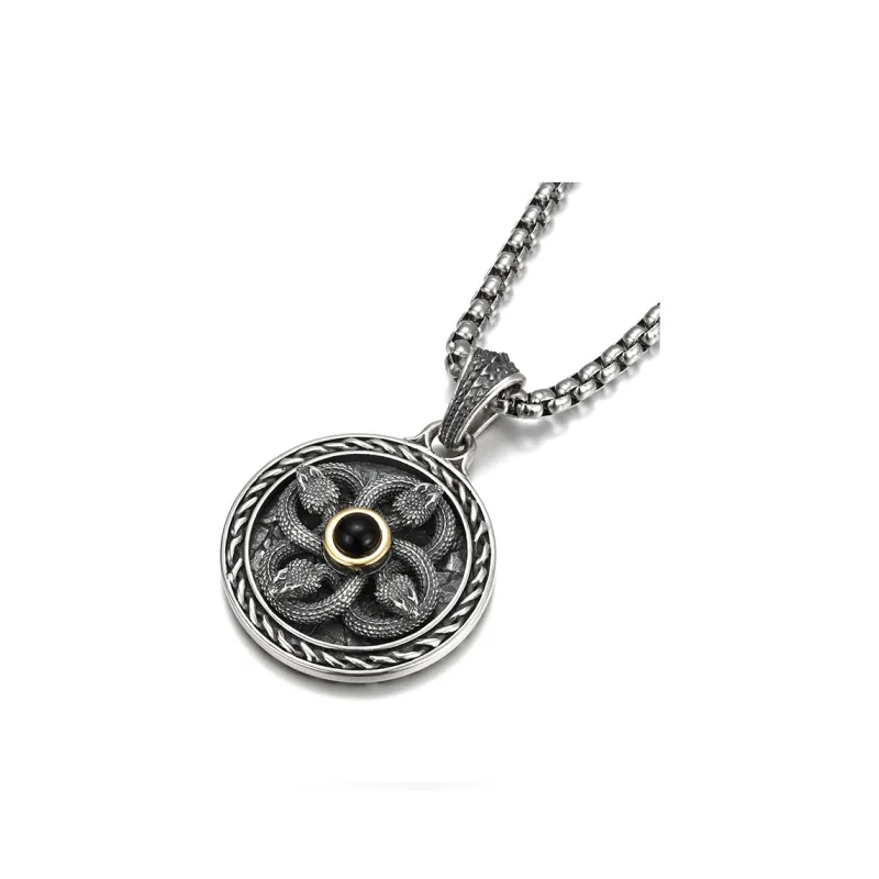 IDEAGEMER S925 Silver Necklaces Men's-5