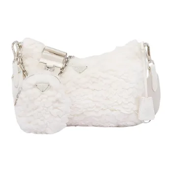 PRADA Re Edition 2005 Bag Wool And Cashmere Bag Mini Natural