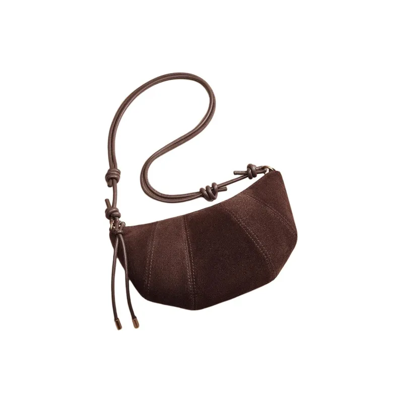 HARSON Cow Leather Croissant Bag Crossbody Bag Regular Women's Coffee-4