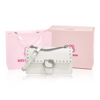 MESUCA Sanrio Collaboration Kitty Series PU Shoulder Bag Regular Women's White/Black/Brown