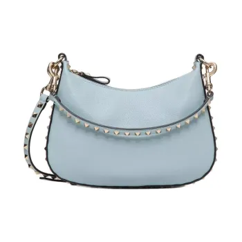 Valentino ROCKSTUD Grain Calfskin One Shoulder Handbag Trumpets Women's Porcelain Blue