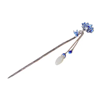 Jade Charm Yao Hetian Jade Hairpin White Jade/Pale Greenish White Jade Women's