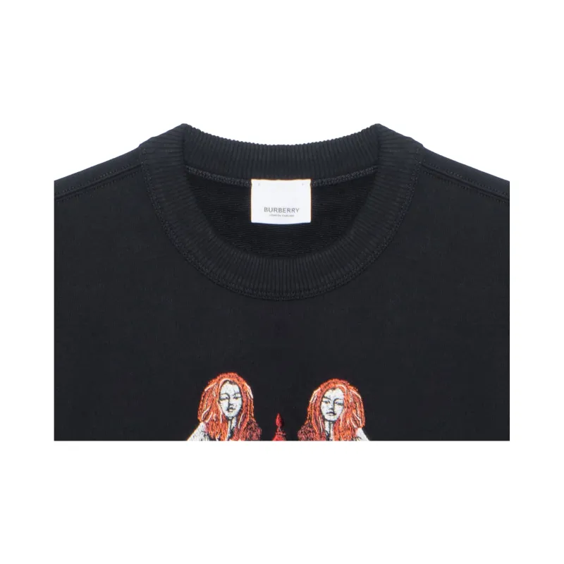 Burberry Cotton Sports Sweatshirt Men's Black-7