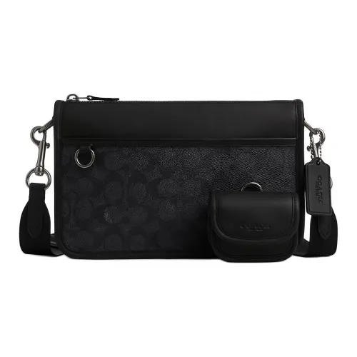 COACH Coated Canvas Shoulder Bag Crossbody Bag Men's Charcoal Gray