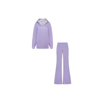 SILKY MIRACLE FW23 Pajama Set Women's Silver Purple Cloud Smoke