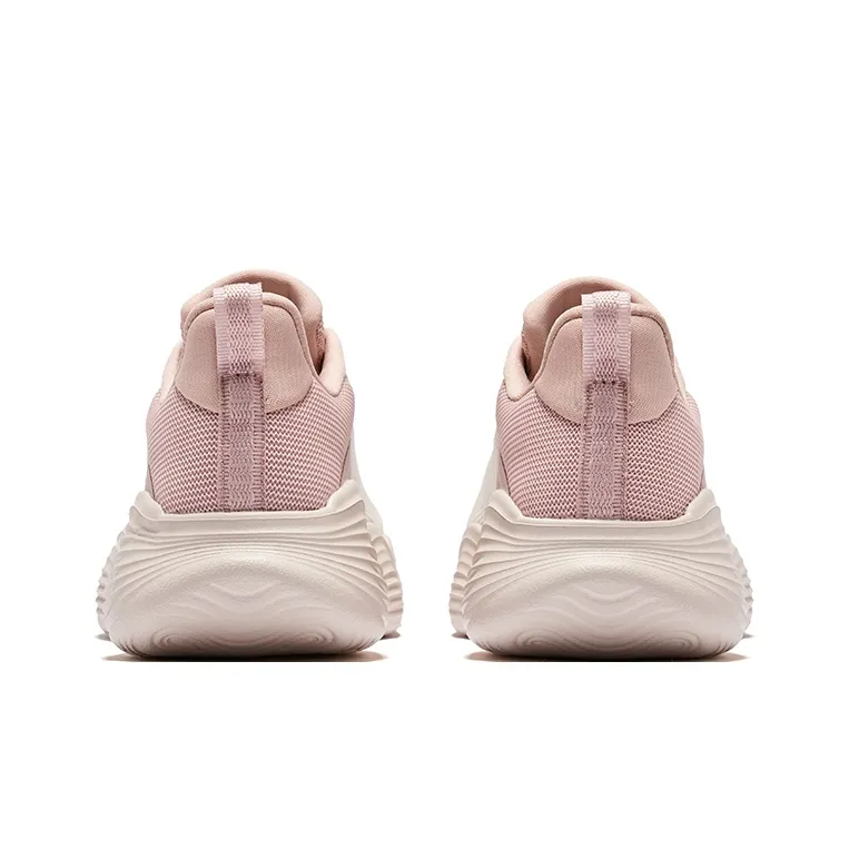 Erke Bubbling Stretch 2.5 Cushioning Rebound Low-Top Running Shoes Women's Microcrystal White Clay Pink-3