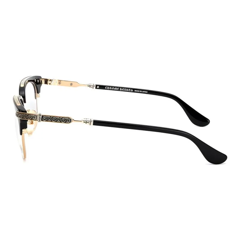 Chrome Hearts Plate And Metal Square Eyeglass Frames Unisex Black-2