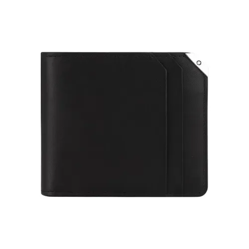 MONTBLANC Cow Leather Cropped Leather Clip Wallet Men's Black