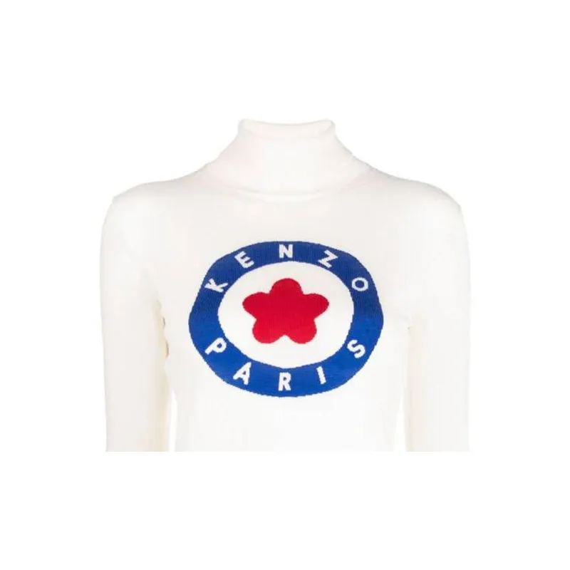 KENZO Logo Intarsia Knit Long Sleeved Jumper-5