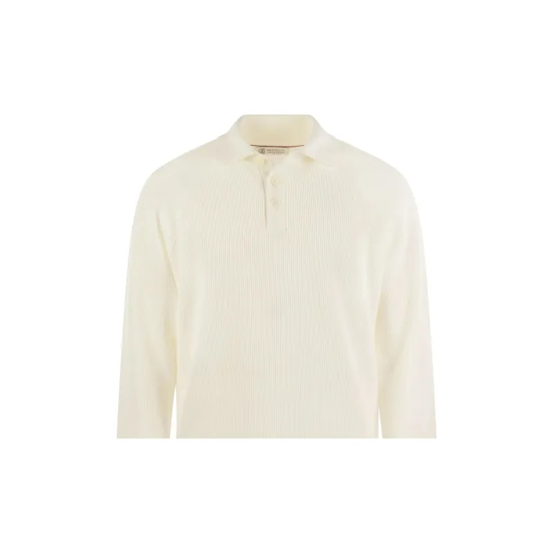 Brunello Cucinelli Long Sleeved Knitted Polo Jumper-4