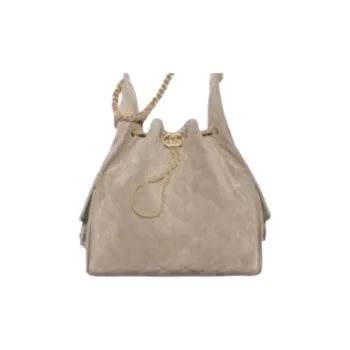 CHANEL Leather Shoulder Bag Women's Brown
