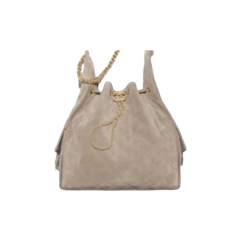 CHANEL Leather Shoulder Bag Women's Brown-0