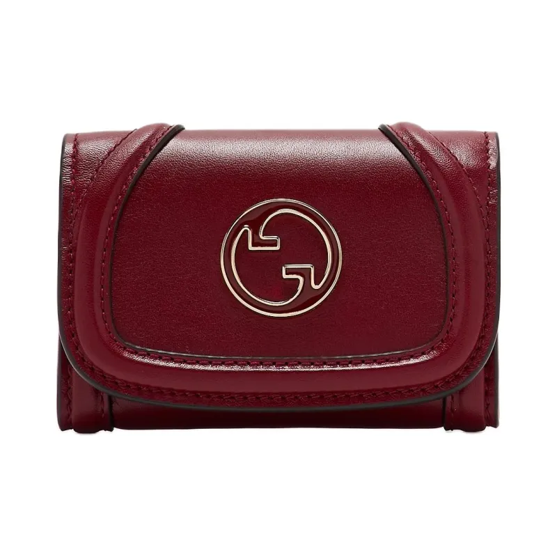 GUCCI Blondie Calfskin Card Holder Women's Red-0