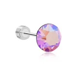 Huazi Stud Earrings 8mm-Cherry Blossom Pink Iridescent