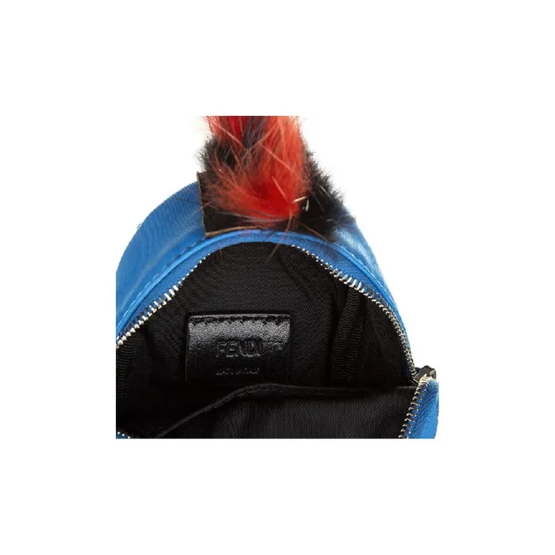 FENDI Nylon Fabric Accessory Backpack Women's Blue-3
