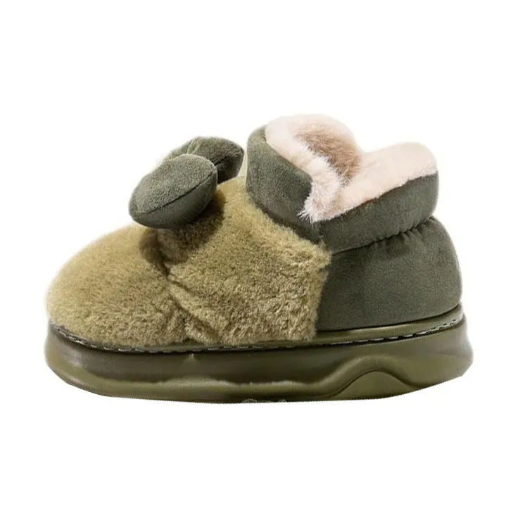 NAIHUO Padded Shoes Women's Winter Warm Platform Indoor Home Slip-Resistant Postpartum Shoes Cotton Slippers-2