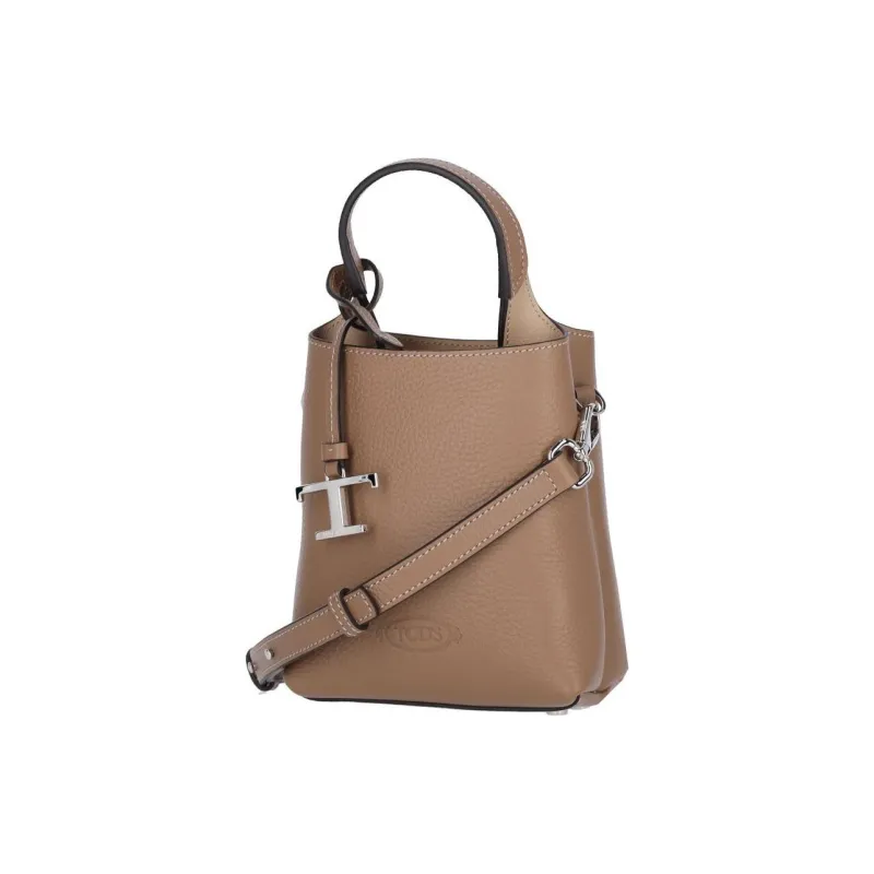 TOD'S Leather One Shoulder Handbags Micro Women's Gray Brown-1