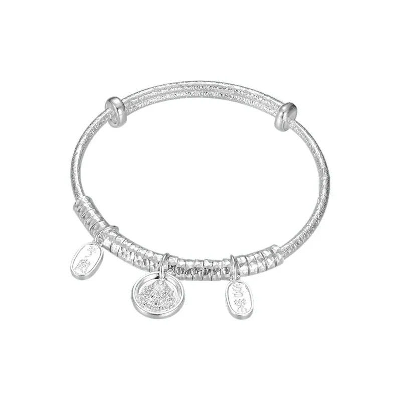 CLARKIA FLOWER 999 Fine Silver Bangles Women's-0