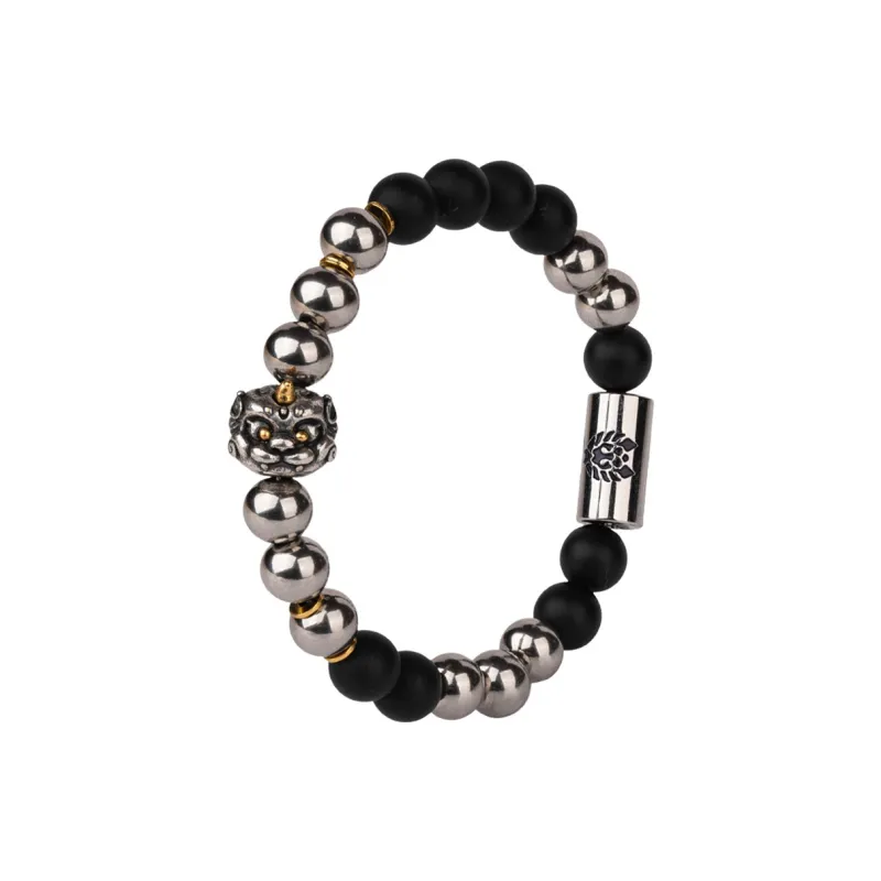 Rastaclat Agate Small Lion Chinese Style Beaded Bracelet Unisex-3