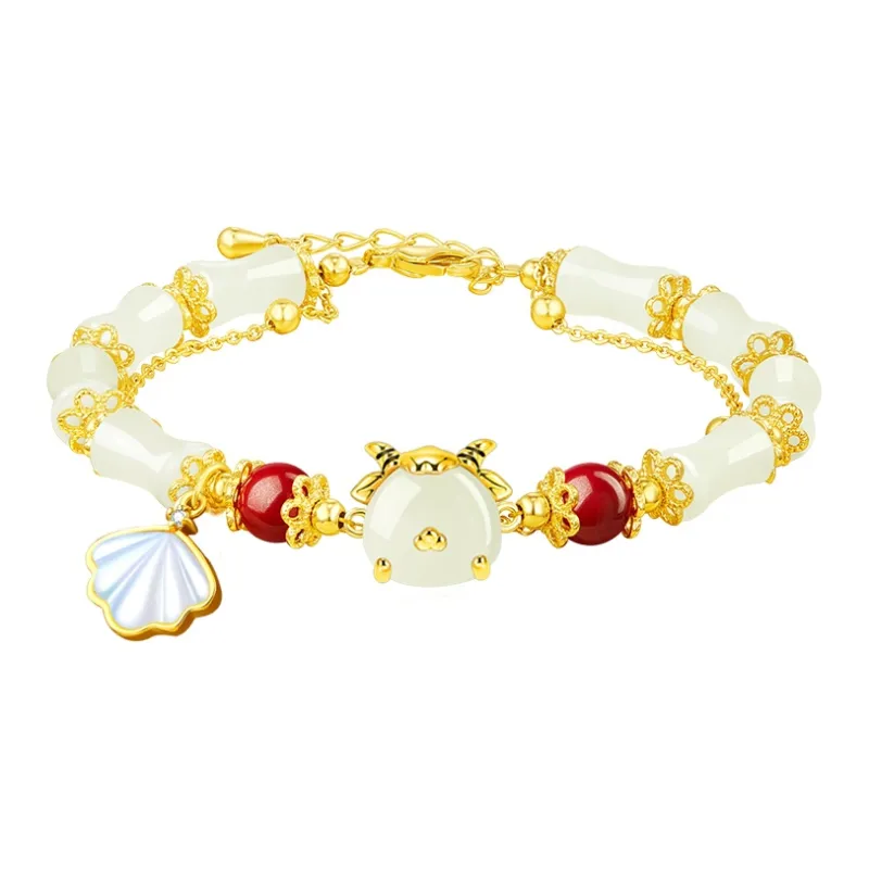SGE Hetian Jade Bracelets Pale Greenish White Jade Women's-11