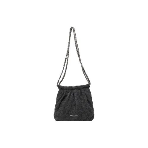 Yalu Fabric Shoulder Bag Regular Women's Black/Light Blue/Dark Blue