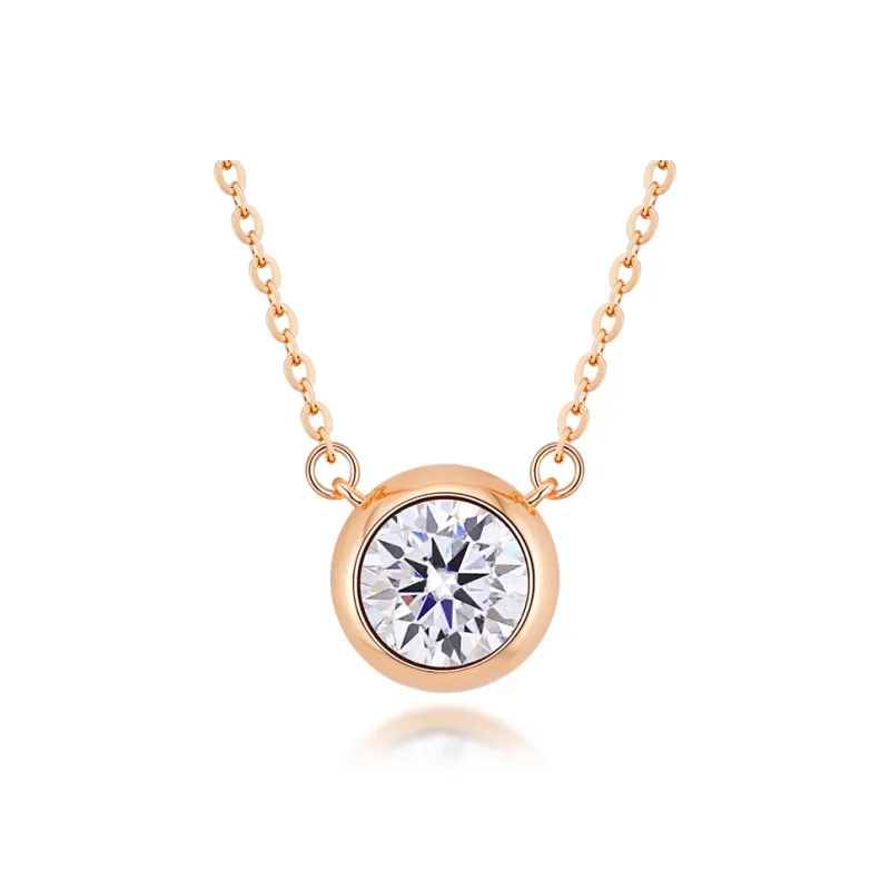 HENGMEINA 925 Silver Mohsunnite Necklaces Unisex-0