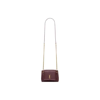 SAINT LAURENT Lambskin Crossbody Bag Mini Women's Mulled Wine Color