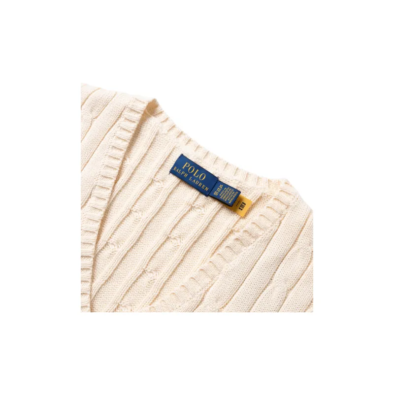 Polo Ralph Lauren Kimberly Cable Knitted V Neck Jumper-5