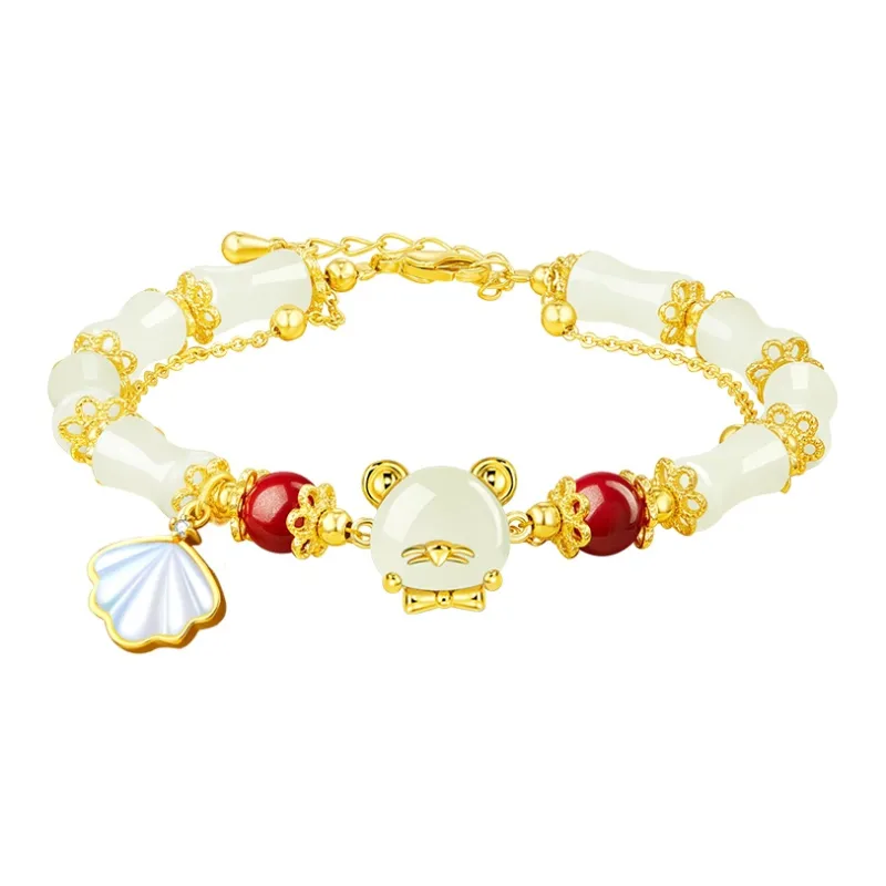 SGE Hetian Jade Bracelets Pale Greenish White Jade Women's-0