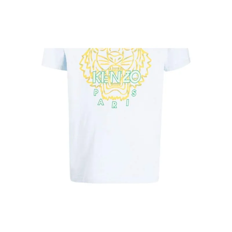 KENZO Classic Tiger Head T Shirts Men Light Blue-5