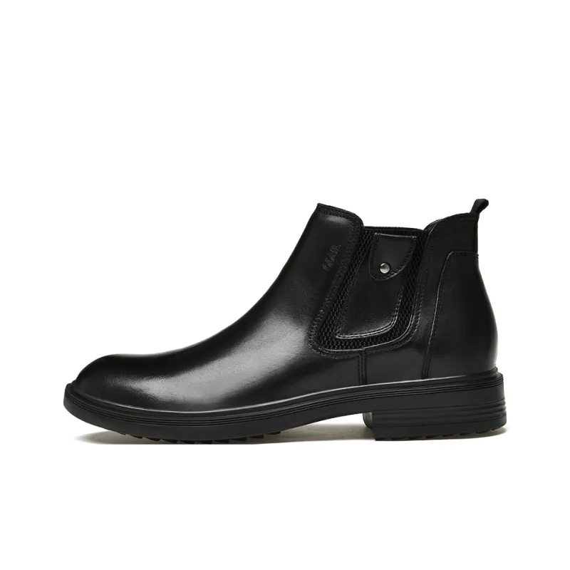 Qiandongmeili Ankle Boots Men's Black-0