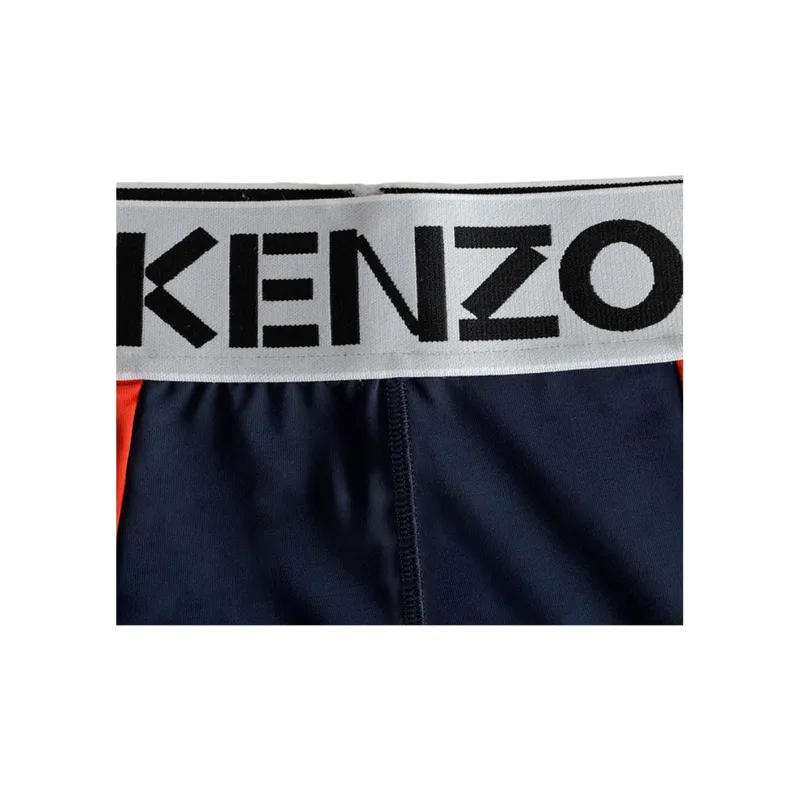 KENZO Logo-Waistband Colourblock Cycling Shorts-4