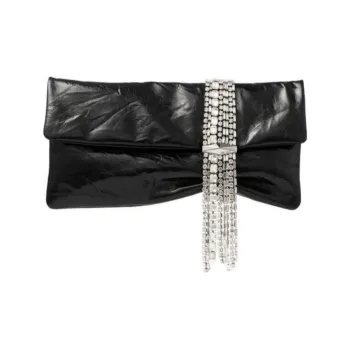 Jimmy Choo Leather Clutch Women's Black