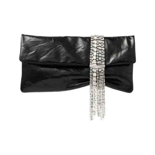 Jimmy Choo Leather Clutch Women's Black