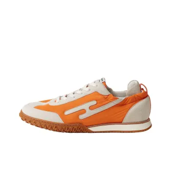 HERMES Jet Low Top Casual Shoes Men's Beige Orange