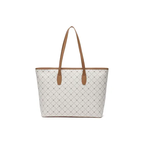 SEPTWOLVES Artificial Leather Tote Shoulder Bag Regular Women's Ecru/Khaki