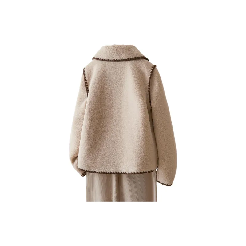 IHIMI Velvet feel Coat Women's Light Khaki-2