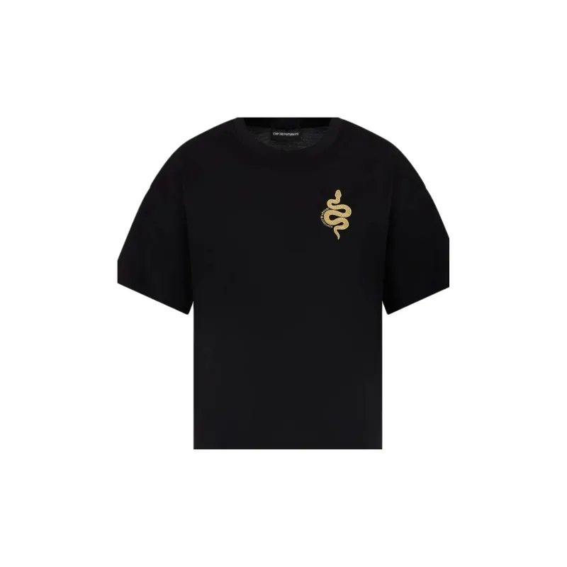 EMPORIO ARMANI Asv Mercerised Jersey Boxy T shirt With Chinese New Year Embroidery-1