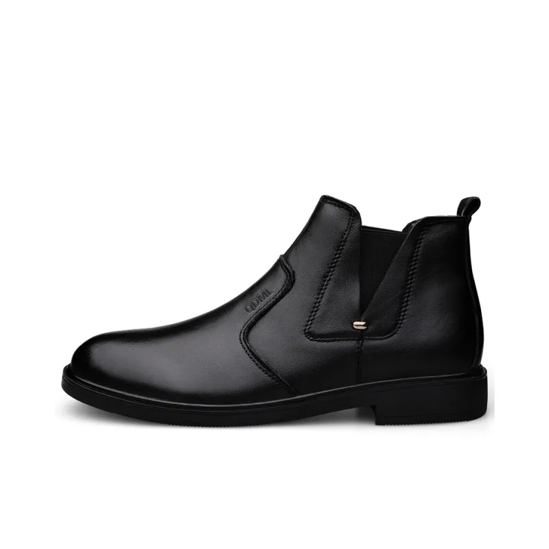 Qiandongmeili Chelsea Boots Men Black-5