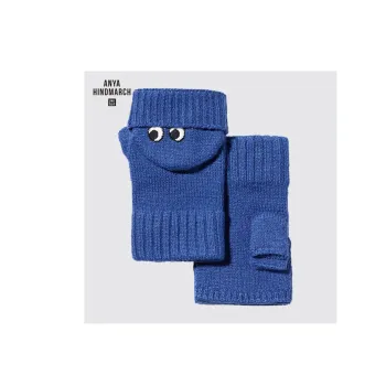 UNIQLO Acrylic Polyamide Sheep Wool Elastane Knit Gloves Women's Multicolor