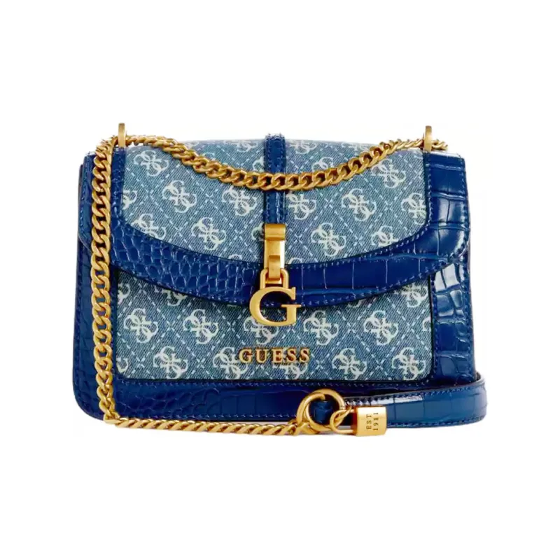 GUESS Artificial Leather Shoulder Bag Women's Blue-4