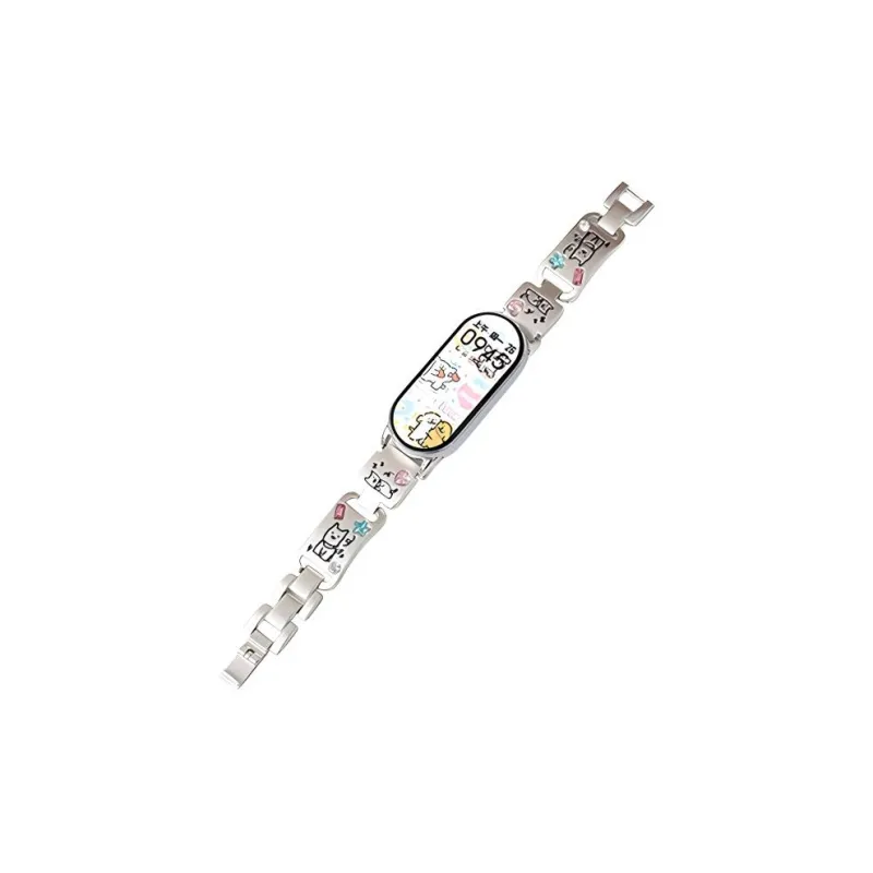 Vobafe Compatible With Xiaomi Mi Band 9/8. Cute Puppy Color Diamond Metal Strap Smart Watch Accessories-6