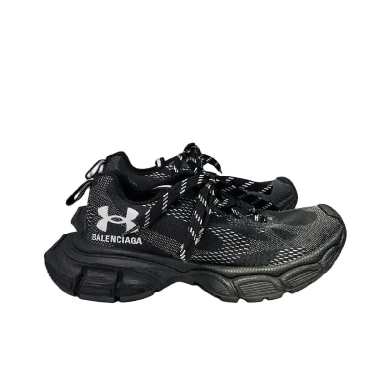 Balenciaga x Under Armour 3XL Anti-Slip Wear-Resistant Low-Top Casual Shoes Unisex Black White-3