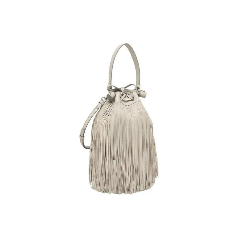 J&M Leather Bucket Bags Handbags Women's Light Gray-0